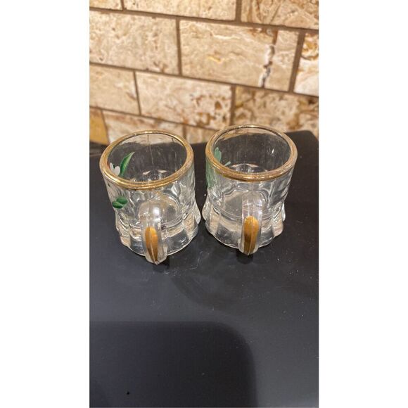 Federal Vintage Glass Mini Beer Mugs Handpainted - Picture 8 of 10